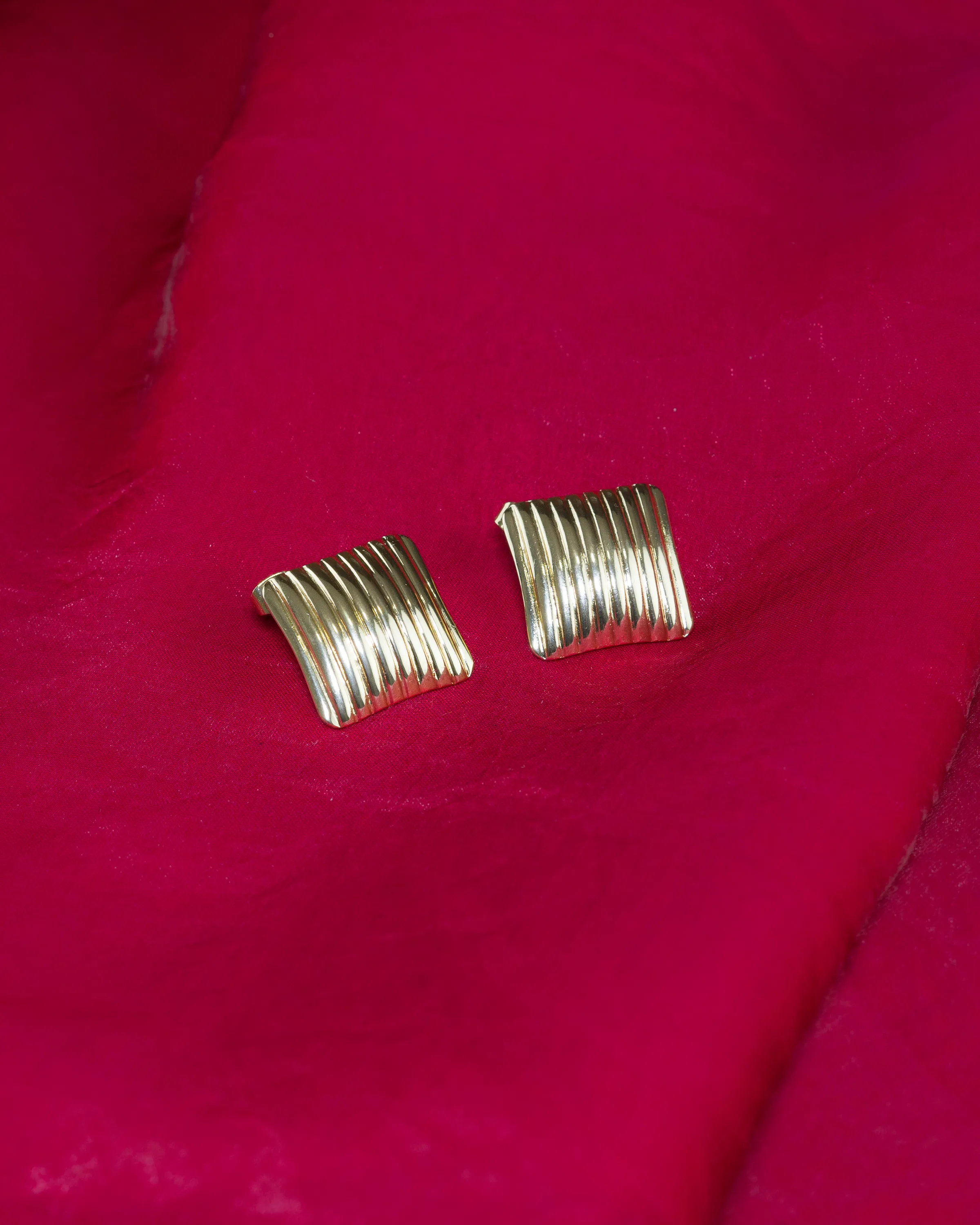 Golden Wave Statement Earrings